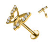 Labret Cartilagine a Farfalla con Cristalli