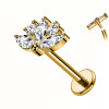 Labret Cartilagine con Cinque Cristalli Sfaccettati