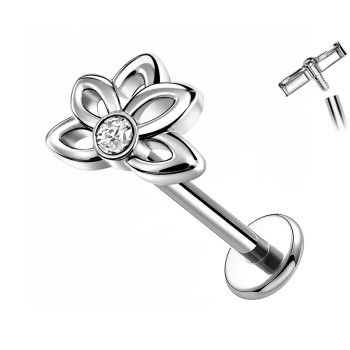 Labret Flower Cartilage with Central Crystal