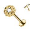 Labret Cartilagine a Fiore con Cristallo Centrale