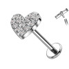 Labret Cartilagine a Cuore con Cristalli