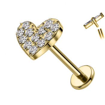 Labret Cartilagine a Cuore con Cristalli