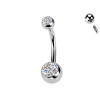 Piercing Ombelico con 2 Cristallo da 4/6 mm, Ombelico