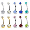 Piercing Ombelico con 2 Cristallo da 4/6 mm, Ombelico