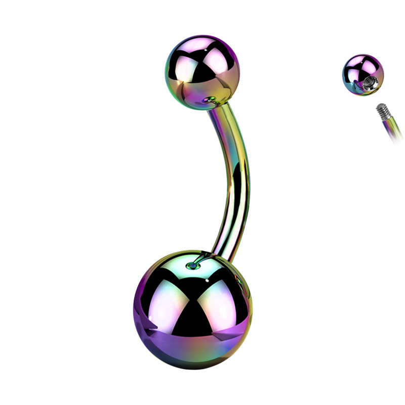 Piercing Ombelico Basic con Palline 5/8 mm, Navel