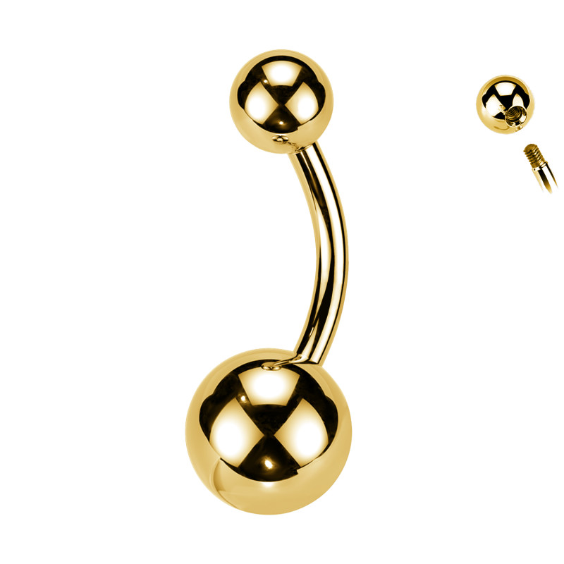 Piercing Ombelico Basic con Palline 5/8 mm, Navel