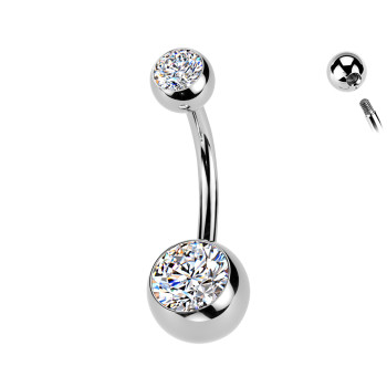 Piercing Banana all'Ombelico Sterile con Cristallo