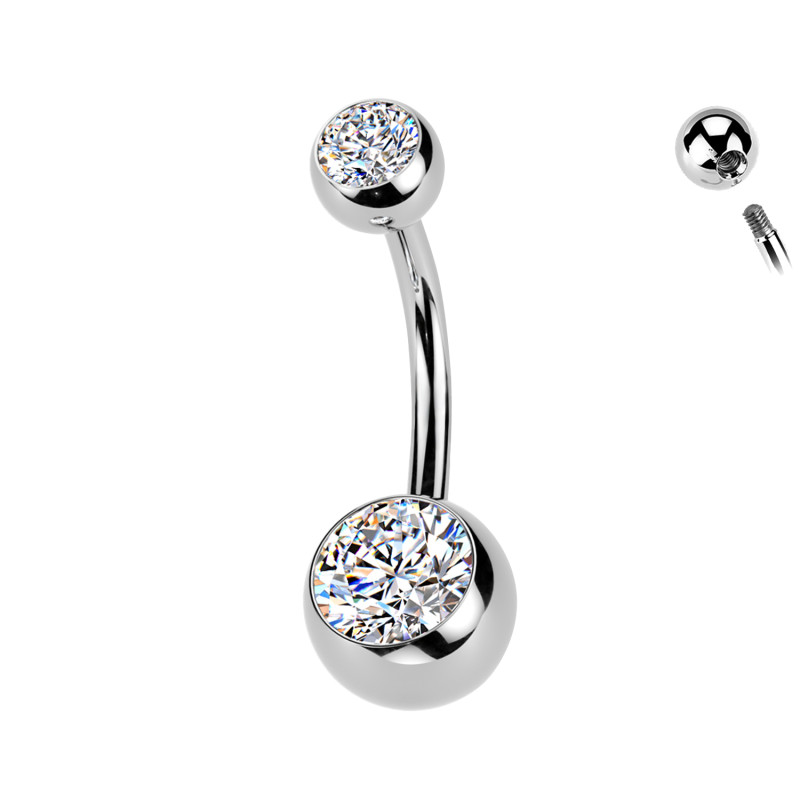 Piercing Banana allOmbelico Sterile con Cristallo, Ombelico