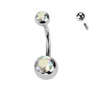 Navel Piercing with Double Crystals da 5/8 mm - 1,6 mm