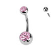 Navel Piercing with Double Crystals da 5/8 mm - 1,6 mm