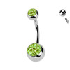 Navel Piercing with Double Crystals da 5/8 mm - 1,6 mm