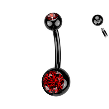 Navel Piercing with Double Crystals