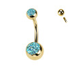 Navel Piercing with Double Crystals da 5/8 mm - 1,6 mm