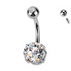 PD-012 Piercing Navel Ball with Crystal made of Steel of Different Colors, Navel