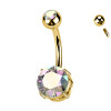 PD-012 Piercing Navel Ball with Crystal made of Steel of Different Colors, Navel