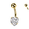 Piercing Ombelico Banana Cristallo Cuore, Ombelico