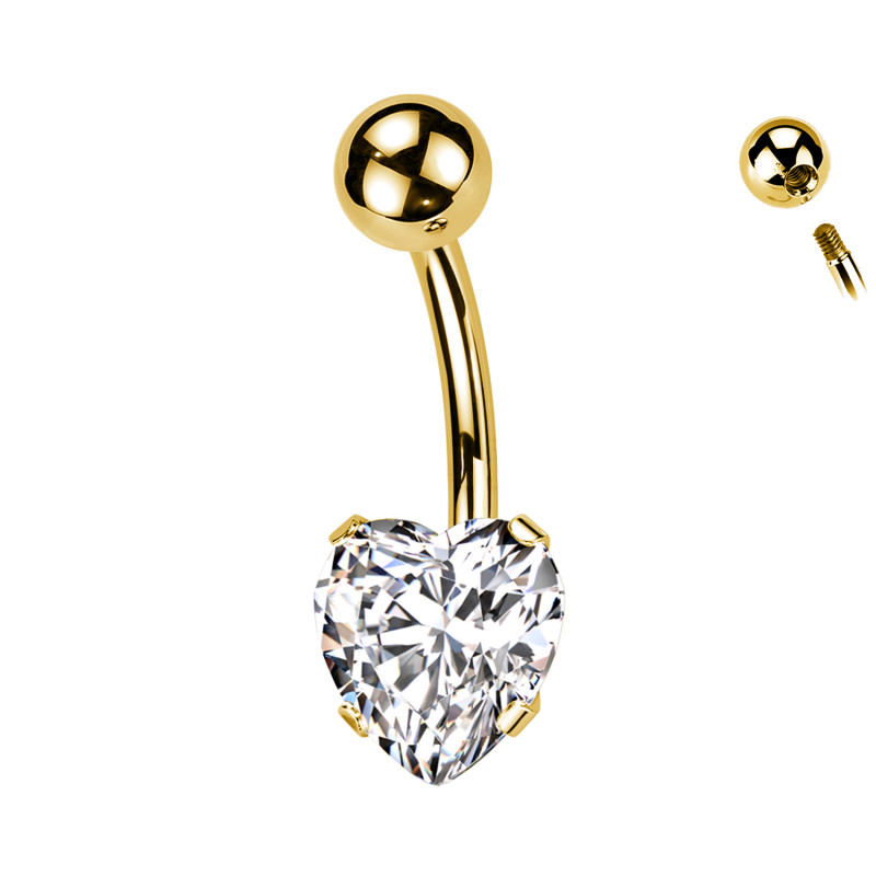 Piercing Ombelico Banana Cristallo Cuore, Ombelico