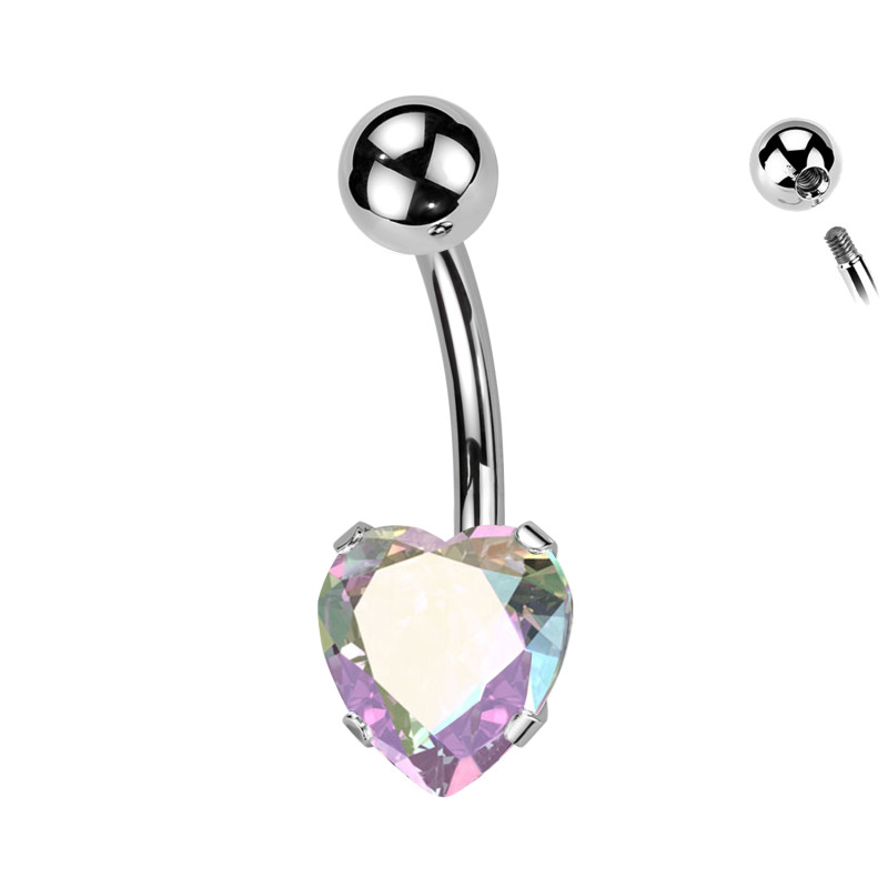Piercing Ombelico Banana Cristallo Cuore, Ombelico