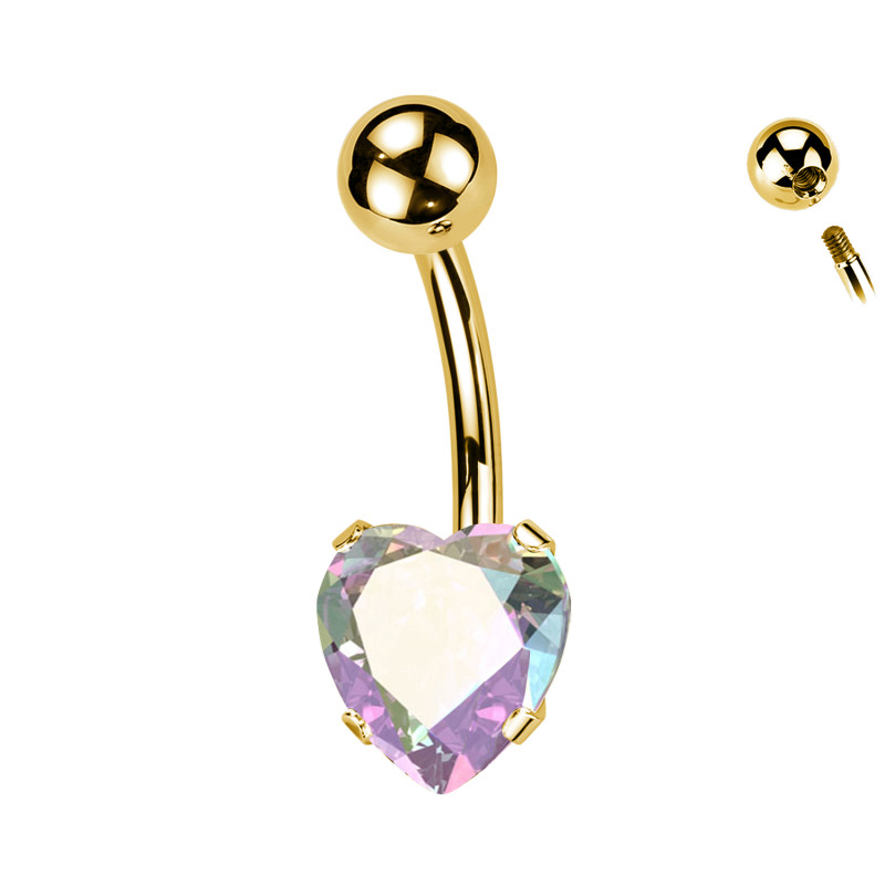 Piercing Ombelico Banana Cristallo Cuore, Ombelico