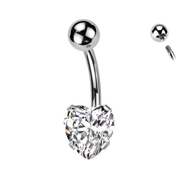 Piercing Ombelico Banana Cristallo Cuore