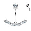 Piercing Banana Belly Button with Crystals, Navel
