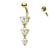 Piercing  Banana Belly Button Heart Shape Crystal, Navel