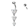 Piercing  Banana Belly Button Heart Shape Crystal, Navel