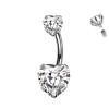 Piercing Ombelico Banana Cristallo Cuore, Ombelico