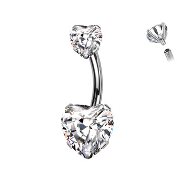 Belly button piercing Banana Crystal Heart