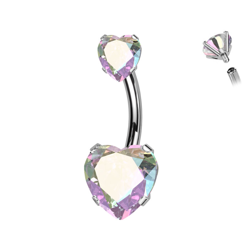 Piercing Ombelico Banana Cristallo Cuore, Ombelico