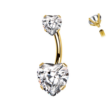 Belly button piercing Banana Crystal Heart