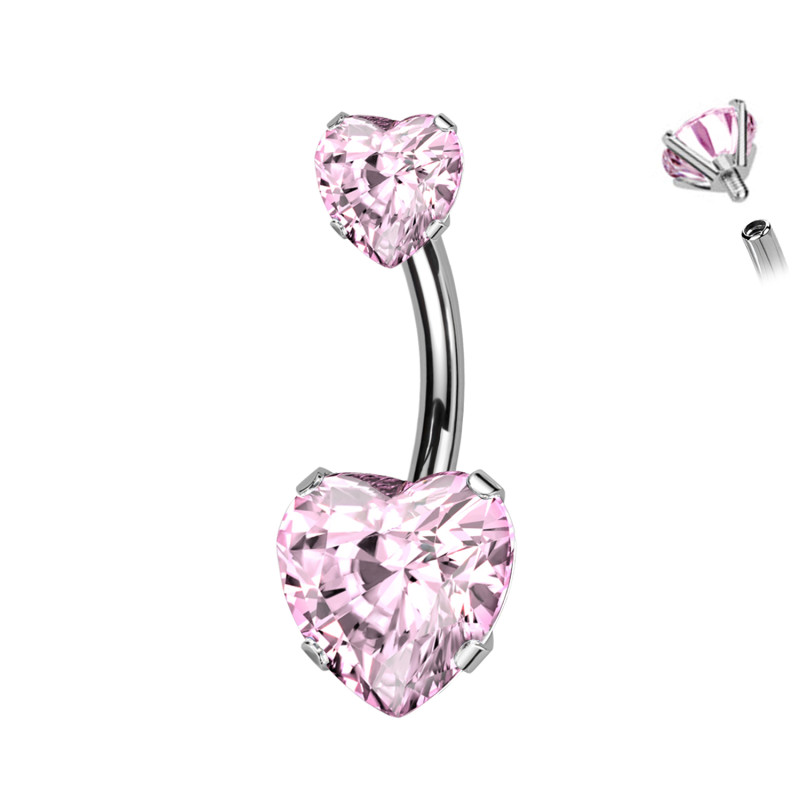 Piercing Ombelico Banana Cristallo Cuore, Ombelico