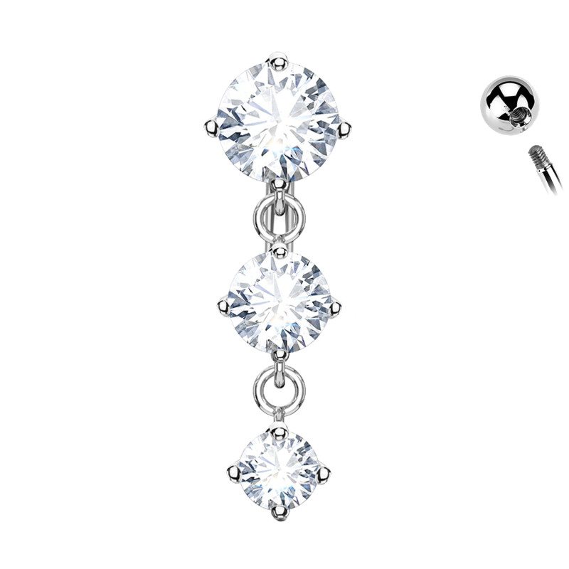 Navel Piercing with Crystals, Navel