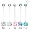 Navel Banana Piercing in Transparent Teflon/Acrylic and Steel, Navel