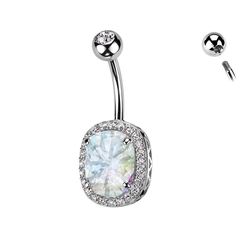 Belly button piercing Banana with Crystals, Navel