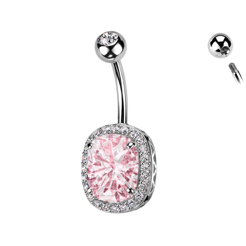 Belly button piercing Banana with Crystals, Navel