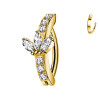 Banana Navel Piercing with Flower-Shaped Crystal