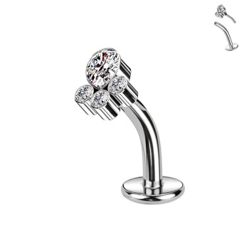 Piercing  con 4 Cristalli Push-In