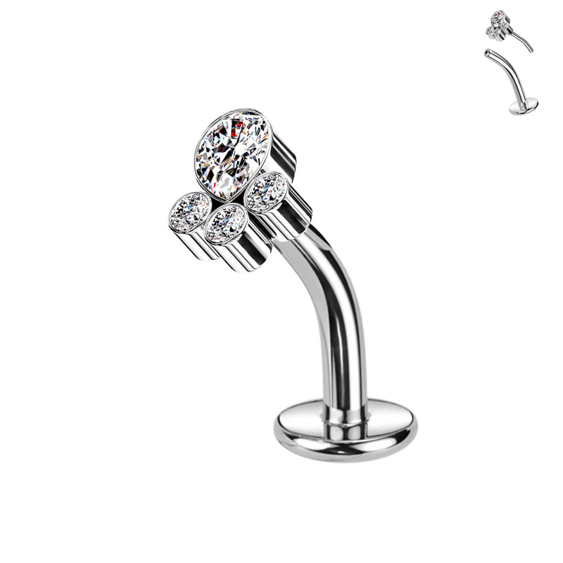 Piercing  con 4 Cristalli Push-In