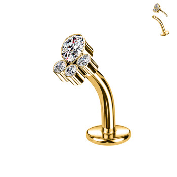 Piercing  con 4 Cristalli Push-In