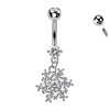 Piercing Ombelico con Elemento Quadrato di Cristalli