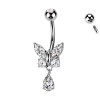 Piercing Ombelico Farfalla con Cristalli