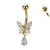 Piercing Ombelico Farfalla con Cristalli