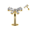 Belly Button Piercing with Crystal Bow