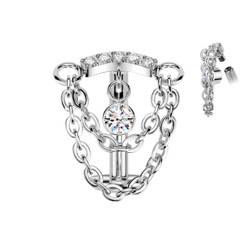 Piercing Ombelico con Cristalli e Catenine