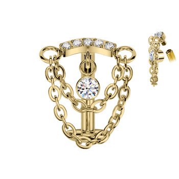 Piercing Ombelico con Cristalli e Catenine