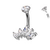 Piercing Ombelico Ventaglio di Cristalli