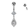 Piercing Ombelico Goccia Pavé Cristallo Ghiaccio