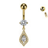 Piercing Ombelico Goccia Pavé Cristallo Ghiaccio