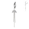 Piercing Ombelico Foglie Catenelle Cristallo Ghiaccio